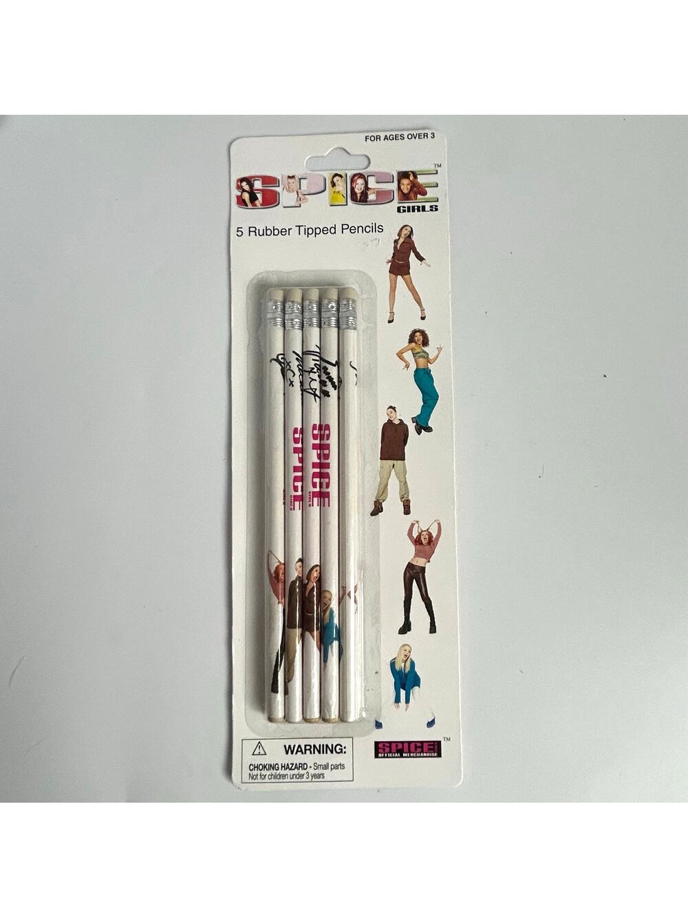 Vintage Spice Girls 5 Pack Rubber Tipped Pencils NEW Sealed Official Merch 1997